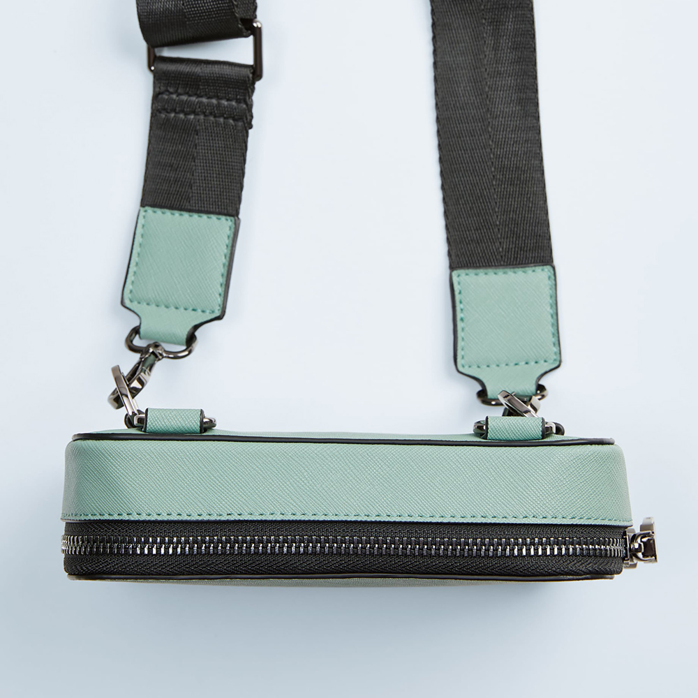 China Custom Saffiano Leather Mens Rectangular Mini Crossbody Bag