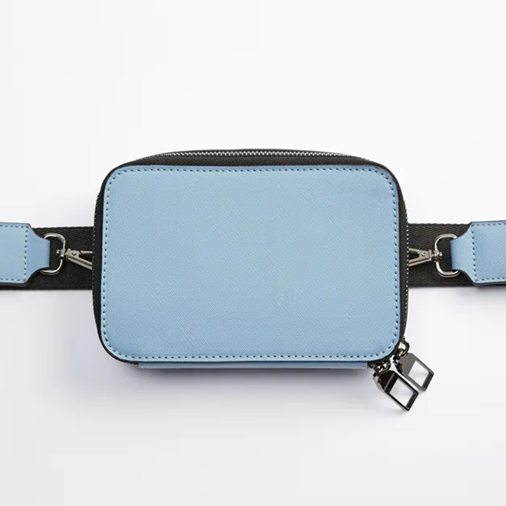 Zara - Textured Mini Crossbody Bag - Blue - Men